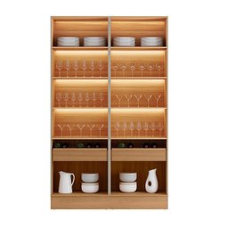 Cristaleira 4 Portas 2 Gavetas com Led Allure - 4