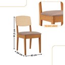 Ver imagem 3 de Mesa de Jantar Eloise 90cm Tampo Mdf 4 Cadeiras Moderna Linho Capuccino/nat/off/serig. Off