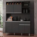 Ver imagem 3 de Armário Cozinha Compacta 6 Portas Alice 130cm Cinza Fosco 1915 Ajl Móveis