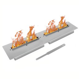 Lareira Ecológica Embutir 80cm de Abertura da Chama Saro Cinza - 2