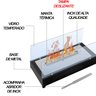 Lareira Ecológica Completa Armação de Metal com Vidro 45cm Saro Preto - 3