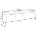 Ver imagem 4 de Rack para Sala de Estar Tv 75 Pol 4 Portas 220cm Pés Preto Clio I03 Louro Luna - Lyam