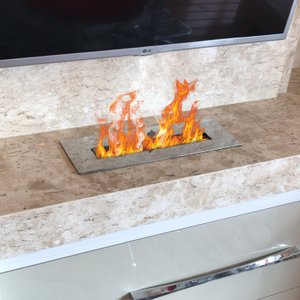 Lareira Ecológica para Embutir 50cm de Abertura da Chama Saro Cinza