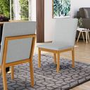 Ver imagem 5 de Kit com 6 Cadeiras Daniela Madeira Maciça Estofada para Mesa de Jantar Detalhe de Madeira Nas Costas
