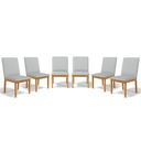 Ver imagem 1 de Kit com 6 Cadeiras Daniela Madeira Maciça Estofada para Mesa de Jantar Detalhe de Madeira Nas Costas