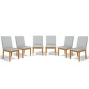 Ver imagem 1 de Kit com 6 Cadeiras Daniela Madeira Maciça Estofada para Mesa de Jantar Detalhe de Madeira Nas Costas