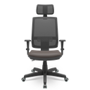 Ver imagem 1 de Cadeira Brizza com Apoio 3d Pp Backplax Plaxmetal - Sintético Café