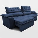 Ver imagem 6 de Sofá Retrátil e Reclinável 2,60m Molas Ensacadas Dream Velusoft Azul Cama Inbox