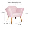Kit 02 Poltronas Decorativa Marcela Pés Palito Suede Rosa Bebê - DS Estofados - 5
