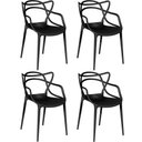 Ver imagem 3 de Kit 4 Cadeiras Polipropileno Allegra Preta La Mobilia: Design para Sala de Jantar e Varanda