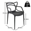 Ver imagem 6 de Kit 4 Cadeiras Polipropileno Allegra Preta La Mobilia: Design para Sala de Jantar e Varanda