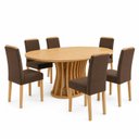 Ver imagem 2 de Conjunto de Mesa de Jantar 6 Lugares OrgÂNica Arthus MDF 180x90cm Marrom