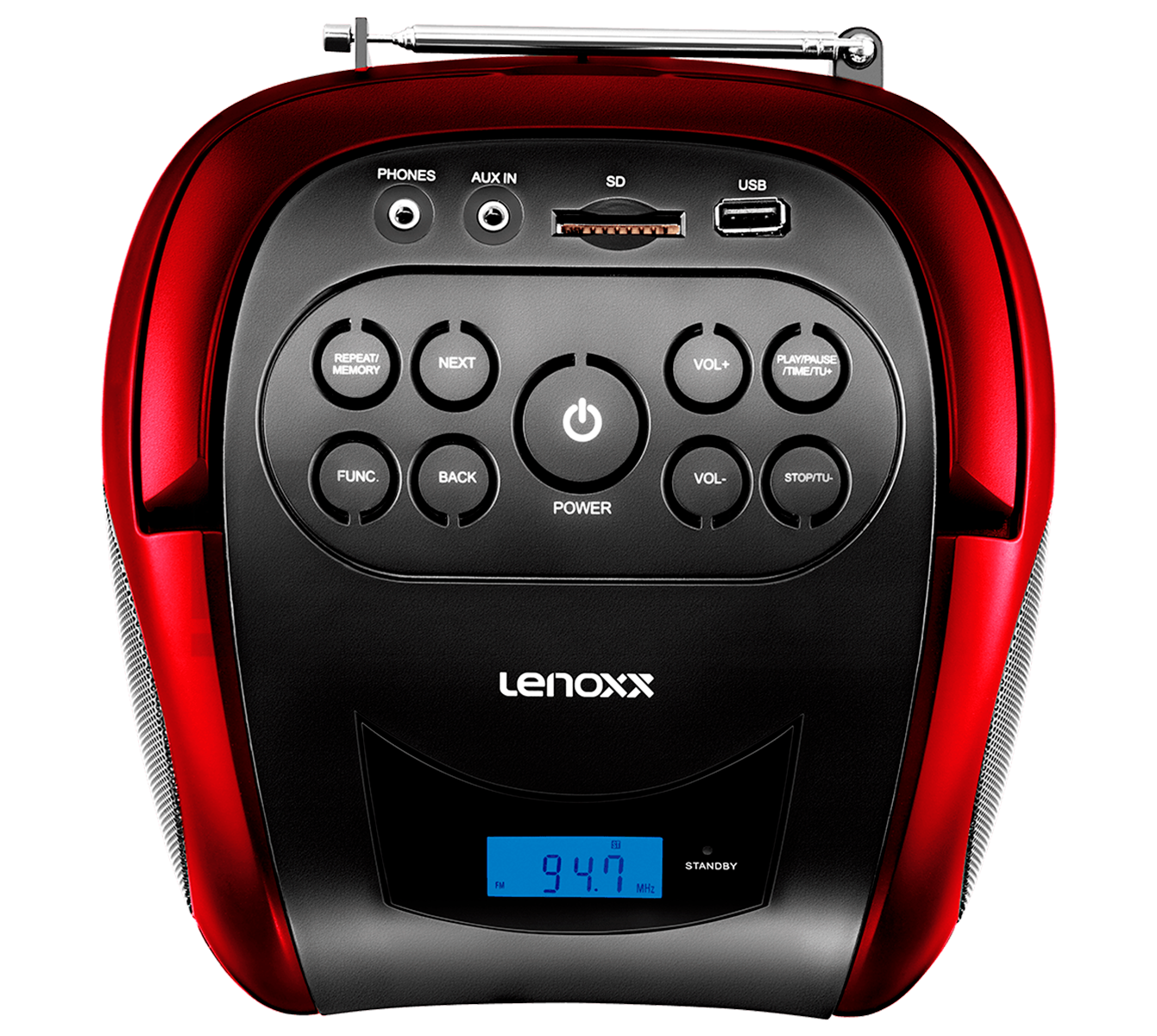 Rádio Boombox Fm Usb Bluetooth 5w Bivolt Lenoxx Vermelho | MadeiraMadeira