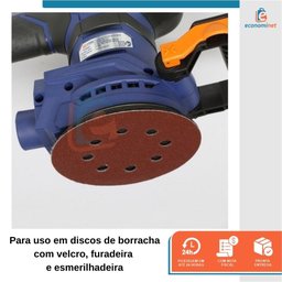 Kit 10 Disco de Lixa Velcro Vermelho Pluma 8 Furos 115mm Grão 100 - Starfer - 4