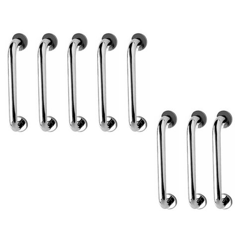 Alça de Apoio Barra Inox 30cm Kit 8 Unidades Idoso Cadeirante Banheiro Box Corrimao Acessibilidade S