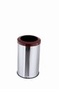 Ver imagem 1 de Lixeira Inox Aro Esmaltado 20L Área Gourmet Cozinha Cesto De Lixo - Marrom