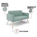 Ver imagem 3 de Sofá 2 Lugares Namoradeira Marisa Pé Palito Natural Cotelê Ext/veludo D03 - D’Rossi