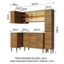 Ver imagem 3 de Cozinha Completa de Canto Madesa Emilly River com Balcão e Armário Vidro Reflex Rustic Cor:Rustic