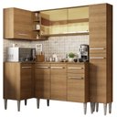 Ver imagem 2 de Cozinha Completa de Canto Madesa Emilly River com Balcão e Armário Vidro Reflex Rustic Cor:Rustic