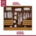 Ver imagem 7 de Guarda Roupa Casal 6 Portas 9 Gavetas Urbano