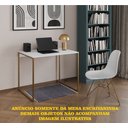 Ver imagem 2 de Escrivaninha Industrial Grécia 90x53 Ferro Dourado Tampo Branco