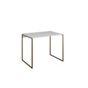 Ver imagem 3 de Escrivaninha Industrial Grécia 90x53 Ferro Dourado Tampo Branco