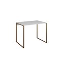 Ver imagem 3 de Escrivaninha Industrial Grécia 90x53 Ferro Dourado Tampo Branco