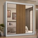 Ver imagem 1 de Guarda-roupa Casal 3 Portas de Correr com Espelhos 4 Gavetas Branco/rustic Sublime Plus Madesa
