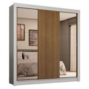 Ver imagem 5 de Guarda-roupa Casal 3 Portas de Correr com Espelhos 4 Gavetas Branco/rustic Sublime Plus Madesa
