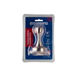 Trava Porta Piso Magnético Eco Inox Escovado - Soprano - 3