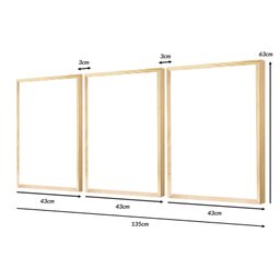 Kit 3 Quadros Decorativos Ramos Plantas Delicado Outono Decoração Sala Quarto com Moldura - 4