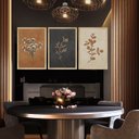 Ver imagem 3 de Kit 3 Quadros Decorativos Ramos Plantas Delicado Outono Decoração Sala Quarto com Moldura
