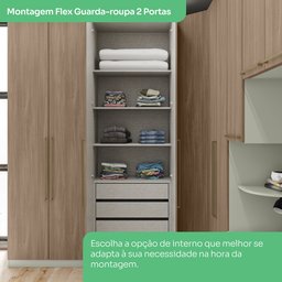 Guarda Roupa 2 Portas 3 Gavetas Seletto - 12