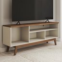 Ver imagem 4 de Rack para Tv até 50 Polegadas Trento 1 Porta Off White/freijo - Panorama Móveis