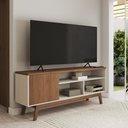 Ver imagem 1 de Rack para Tv até 50 Polegadas Trento 1 Porta Off White/freijo - Panorama Móveis