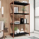 Ver imagem 2 de Estante Livreiro Steel 90cm Estilo Industrial com Pés em Aço Cobre/preto