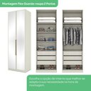 Ver imagem 7 de Guarda Roupa 2 Portas com Espelho 3 Gavetas Seletto Branco/Areia HP