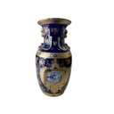 Ver imagem 1 de Vaso Decorativo em Porcelana Azul e Dourado 34x17cm ? Luxo para Sua Casa