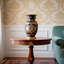 Ver imagem 2 de Vaso Decorativo em Porcelana Azul e Dourado 34x17cm ? Luxo para Sua Casa