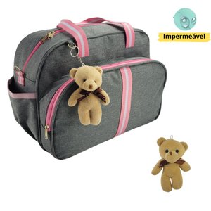 Bolsa Maternidade Bebê Infantil Menino Menina Faixa Luxo Mz - Rosa