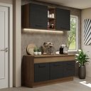 Ver imagem 1 de Armário de Cozinha Compacta 150cm Rustic/Preto Agata Madesa 01