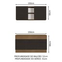 Ver imagem 4 de Armário de Cozinha Compacta 150cm Rustic/Preto Agata Madesa 01