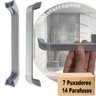 Kit C/ 7 Peças - Puxador Plena Para Armario Itatiaia De 224mm Aluminio Fosco Fabio Ferragens Puxador - 5