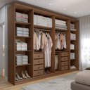 Ver imagem 2 de Guarda-roupa Casal Ravena 6 Portas 8 Gavetas com Espelho Cinamomo - Panorama Móveis