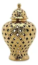 Ver imagem 1 de Vaso Dourado Decorativo Porcelana Chinesa 33x20