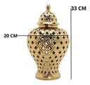 Ver imagem 5 de Vaso Dourado Decorativo Porcelana Chinesa 33x20