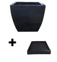 Ver imagem 2 de Kit Vaso Planta + Prato 30x30 Moderno Trapézio Polietileno BGPLASTICOS V8 TERRACOTA 016