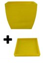 Ver imagem 6 de Kit Vaso Planta + Prato 30x30 Moderno Trapézio Polietileno BGPLASTICOS V8 TERRACOTA 016
