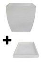 Ver imagem 5 de Kit Vaso Planta + Prato 30x30 Moderno Trapézio Polietileno BGPLASTICOS V8 TERRACOTA 016