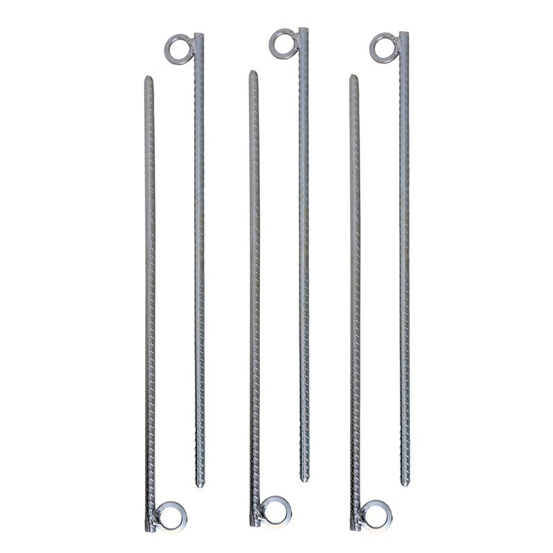 Estaca Para Barraca 30 Cm Aço 6 Mm Galvanizado 06 Unidades